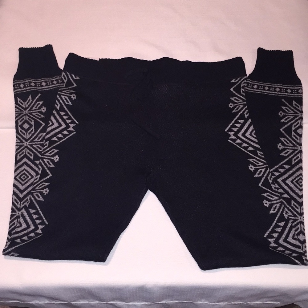 Print Sweater Leggings Gray Geo Large NWT